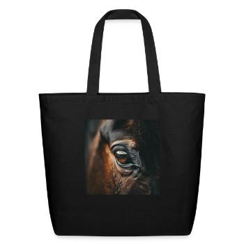 Horse - Eco-Friendly Cotton Tote - black - Front