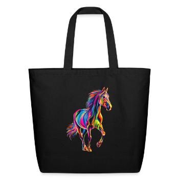 Horse - Eco-Friendly Cotton Tote - black - Front