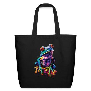 Frog - Eco-Friendly Cotton Tote - black - Front