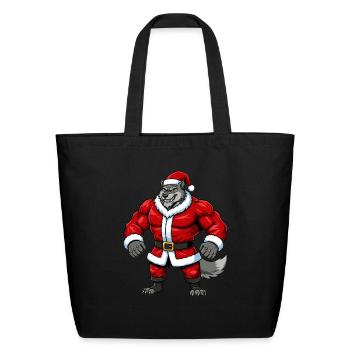 Wolf Santa Claus - Eco-Friendly Cotton Tote - black - Front