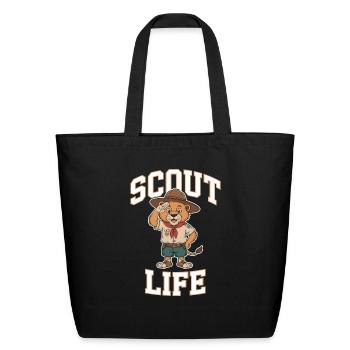 Scout Leader Scouting Camping Adventure - Eco-Friendly Cotton Tote - black - Front