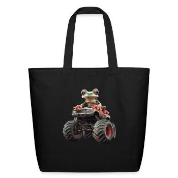 Frog - Eco-Friendly Cotton Tote - black - Front