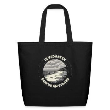 Baltic Sea Coast Barefoot On The Beach - Eco-Friendly Cotton Tote - black - Front