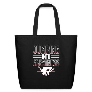 High Jump Jumping Into Greatness - Eco-Friendly Cotton Tote - black - Front