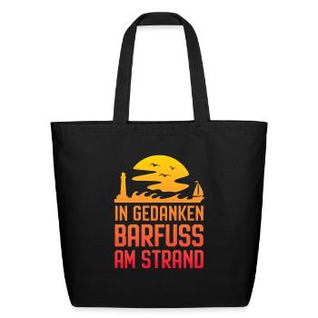 Baltic Sea Coast Barefoot On The Beach - Eco-Friendly Cotton Tote - black - Front