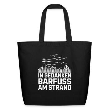 Baltic Sea Coast Barefoot On The Beach - Eco-Friendly Cotton Tote - black - Front