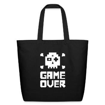 GEAME OVER - Retro Gaming T-Shirt - Eco-Friendly Cotton Tote - black - Front