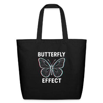 Butterfly Effect Glitch Art - Eco-Friendly Cotton Tote - black - Front