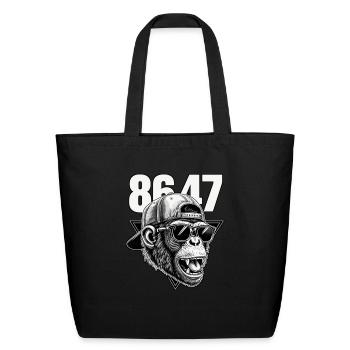 Monkey 8647 – Mysterious Code Graphic Tee - Eco-Friendly Cotton Tote - black - Front