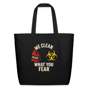Forensic Cleaner Dark Humor Crime Scene Biohazard - Eco-Friendly Cotton Tote - black - Front