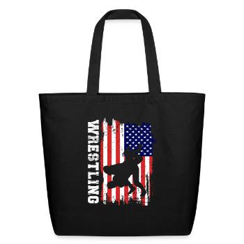 Wrestling - Eco-Friendly Cotton Tote - black - Front