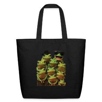 Frog - Eco-Friendly Cotton Tote - black - Front