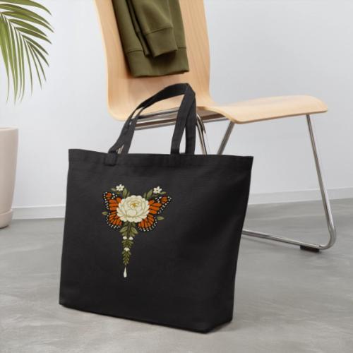 Monarch Butterfly Floral Botanical Art - Eco-Friendly Cotton Tote