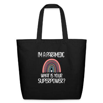 Paramedic Rainbow Funny Paramedic EMS Week Gifts - Eco-Friendly Cotton Tote - black - Front