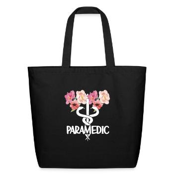 Paramedic Caduceus Proud Paramedic EMS Week - Eco-Friendly Cotton Tote - black - Front
