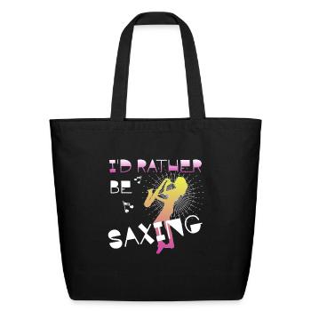 Saxophone Player Jazz Lover Mom - Eco-Friendly Cotton Tote - black - Front