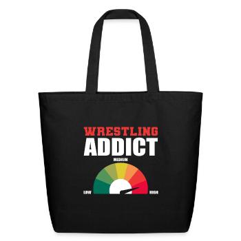 Wrestling Addict Wrestling Fan Gift - Eco-Friendly Cotton Tote - black - Front