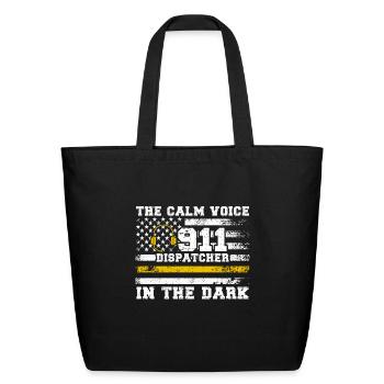 911 Dispatcher Thin Yellow Line 911 Dispatcher - Eco-Friendly Cotton Tote - black - Front