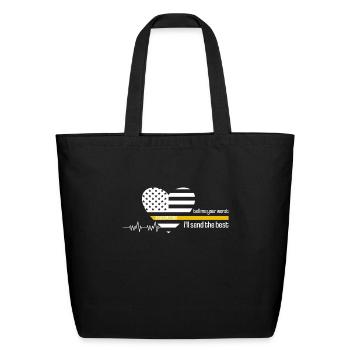 911 Dispatcher Thin Yellow Line 911 Dispatcher - Eco-Friendly Cotton Tote - black - Front