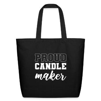 Proud Candle Maker Candle Lover Gift - Eco-Friendly Cotton Tote - black - Front
