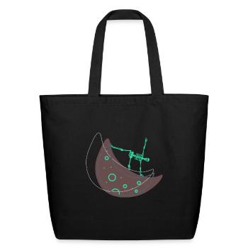 Funny Skeleton Yoga Half Moon Yoga Pose - Eco-Friendly Cotton Tote - black - Front