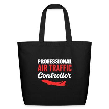 Professional Air Traffic Controller Ground Control - Eco-Friendly Cotton Tote - black - Front