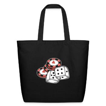 Casino Player Addicted to Gaming Gift - Eco-Friendly Cotton Tote - black - Front