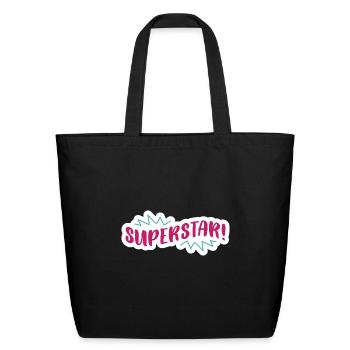 superstar! - Eco-Friendly Cotton Tote - black - Front