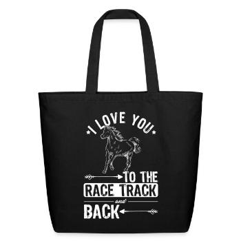 Horse Racing Design - Eco-Friendly Cotton Tote - black - Front