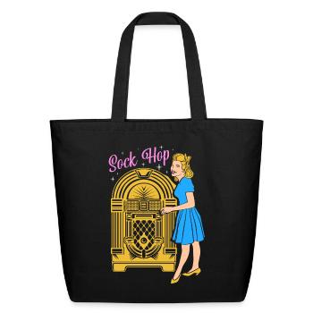 Vintage 50s Hop Sock - Eco-Friendly Cotton Tote - black - Front