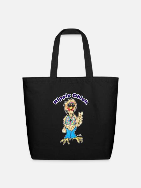 HippieChick - Eco-Friendly Cotton Tote - black