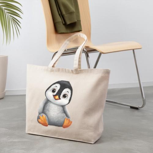 Innocent Penguin Sitting - Eco-Friendly Cotton Tote