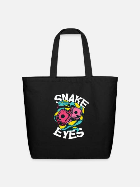 snake eyes dice - Eco-Friendly Cotton Tote - black