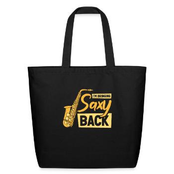 Music Saxophone Classical Music Saxophonist - Eco-Friendly Cotton Tote - black - Front