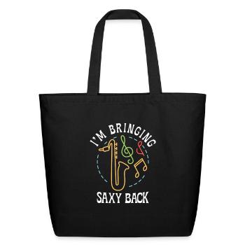 Music Saxophone Classical Music Saxophonist - Eco-Friendly Cotton Tote - black - Front