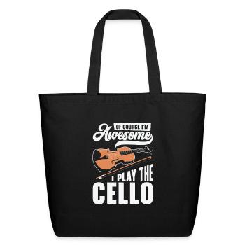 Music Cello Instrument Classical Music Cellist - Eco-Friendly Cotton Tote - black - Front
