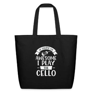 Music Cello Instrument Classical Music Cellist - Eco-Friendly Cotton Tote - black - Front