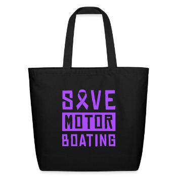 Save Motor Boating - Eco-Friendly Cotton Tote - black - Front