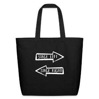 Stage Left Stage Right Theater Drama - Eco-Friendly Cotton Tote - black - Front