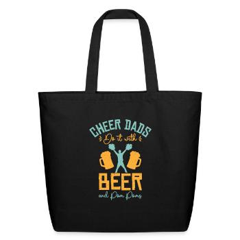 Cheerleader Proud Cheer Dad Cheerleading Beer - Eco-Friendly Cotton Tote - black - Front