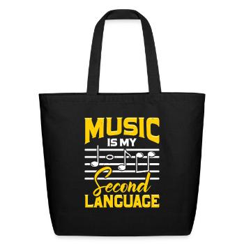 Music School Teacher Instructor Gift - Eco-Friendly Cotton Tote - black - Front