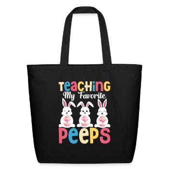 Easter Bunny - Eco-Friendly Cotton Tote - black - Front