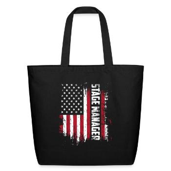 Stage Management Official Stage Manager Usa Flag - Eco-Friendly Cotton Tote - black - Front