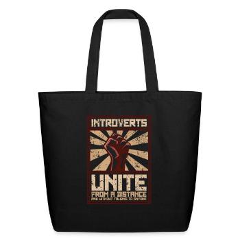Introverts Unite - Eco-Friendly Cotton Tote - black - Front
