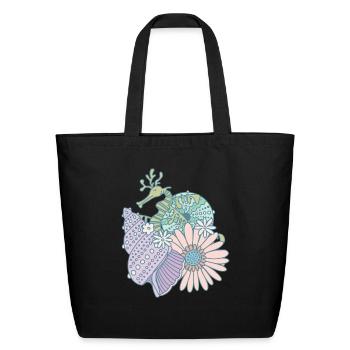 Sea Dragons Sea Shell Garden - Eco-Friendly Cotton Tote - black - Front