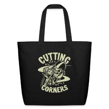 Cafe Racer Cutting Corners - Eco-Friendly Cotton Tote - black - Front