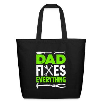 Dad fixes everything hobbyist screwdriver father - Eco-Friendly Cotton Tote - black - Front