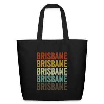 Brisbane Australia Retro Vintage - Eco-Friendly Cotton Tote - black - Front