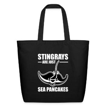 Funny Stingray Manta Ray Are Just Sea Pancakes - Eco-Friendly Cotton Tote - black - Front