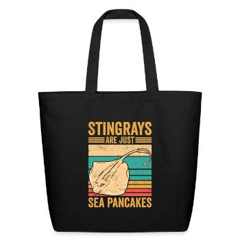 Funny Stingray Manta Ray Are Just Sea Pancakes - Eco-Friendly Cotton Tote - black - Front